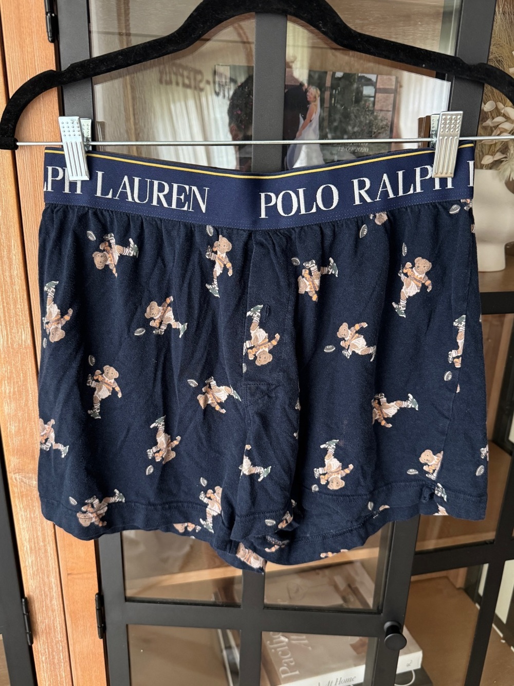 Polo Ralph Lauren teddy bear boxer shorts football navy